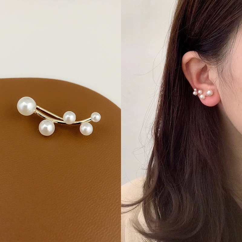 Универсальные ушные клипсы с цирконием, позолота 14K, бес piercing, легкий дизайн