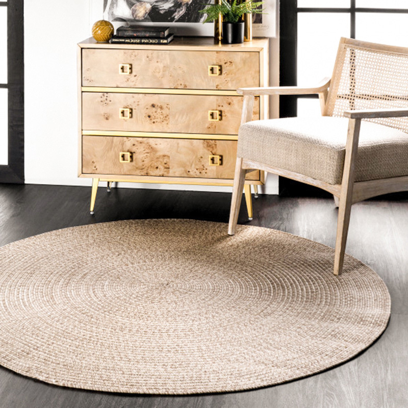 Handmade Knot Carpet Living Room Balcony Round Carpet Nordic Scrubbable Floor Mat Bedside Carpet Bedroom ins Style