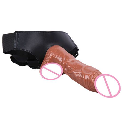 F143 Triangular Wearable Big Cute Simulation Penis Sleeve, Wearable Penis Leather Pants – Women's Lesbian Fetish Toy F19