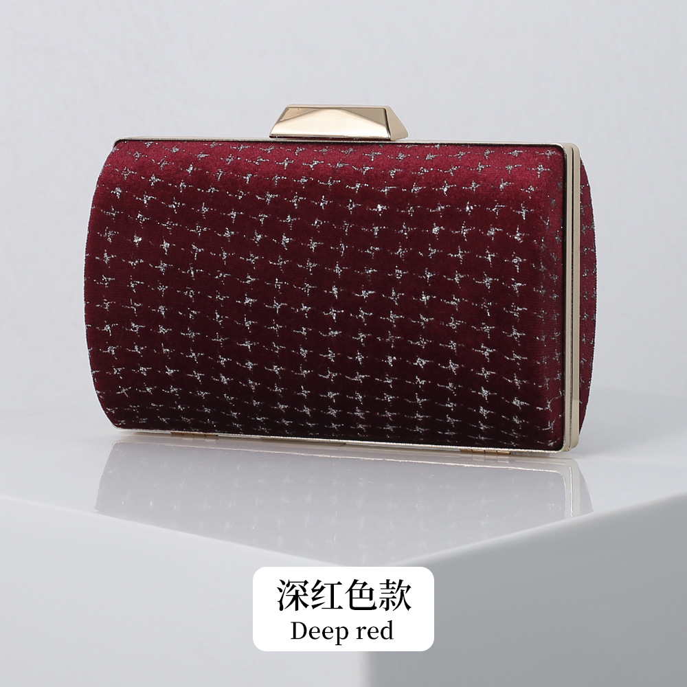 Estilo coreano transfronterizo creativo de terciopelo bronceado embrague bolso de hombro bolso de la cadena banquete elegante bolso de noche bolsa de banquete