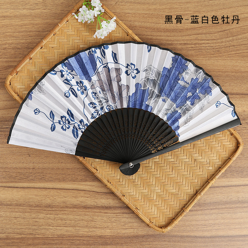 Venta directa de fábrica semi-hecho a mano semi-mecánico de estilo japonés ventilador de las mujeres ventilador plegable japonés al por mayor regalo de mano ventilador plegable de Bambú