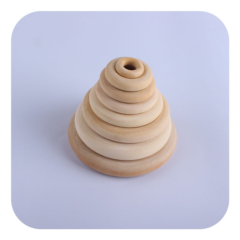 Bebé molar anillo de madera 15-65mm madera maciza Hemu anillo de juguete niños DIY creativo mordedor pulsera mordedor palo