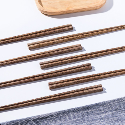 Chicken Wing Wood Chopsticks Household Paint-Free Wax-Free Wooden Long Quick Chopsticks Chinese Restaurant Solid Wood Tableware Set of 10 for Family