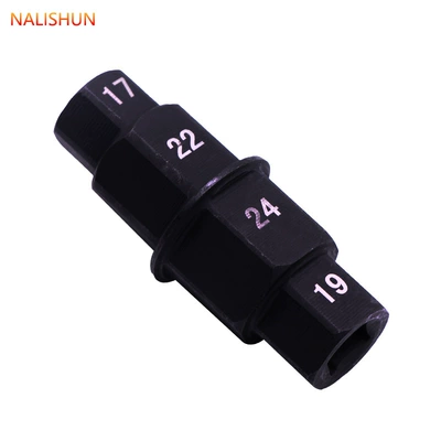 Motorcycle front wheel spindle special removal wrench hexagon socket repair tool (Repair kit) - black