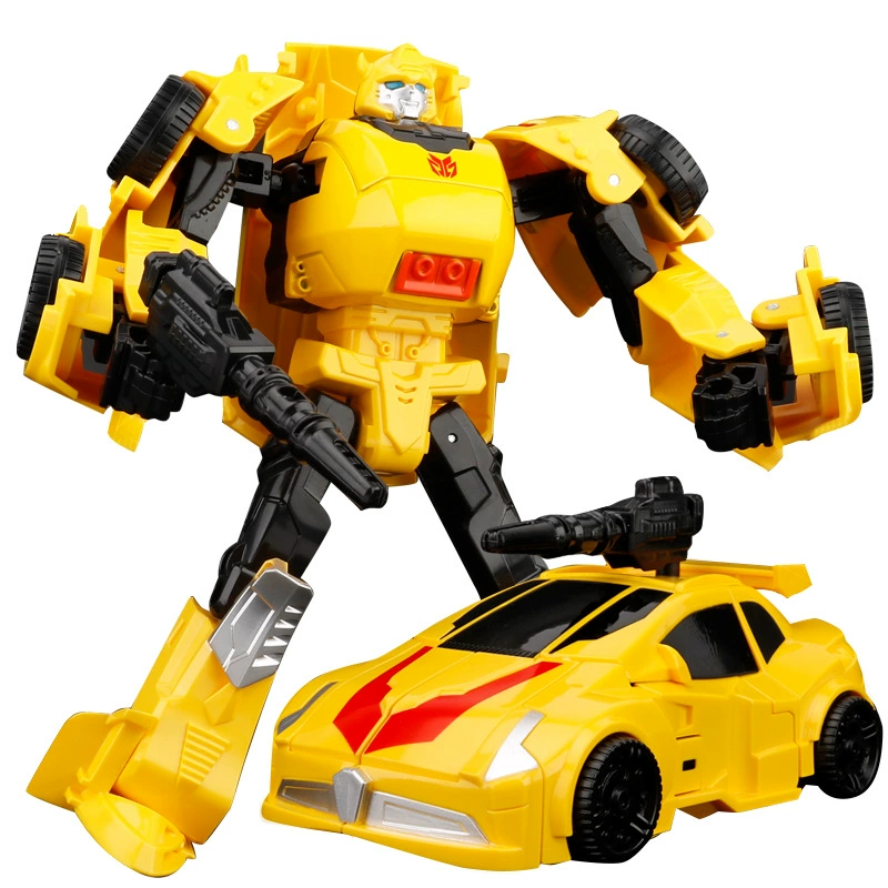 KakaDuck Metal Bumblebee Transformer Toy - 23cm Alloy Robot Car Model, Dino/Train Deformation