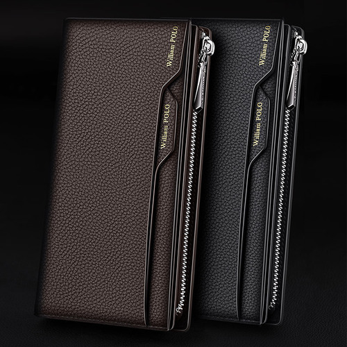 Paul wallet men's long wallet men's genuine leather multi-card slot card holder anti-theft driver's license leather wallet wholesale