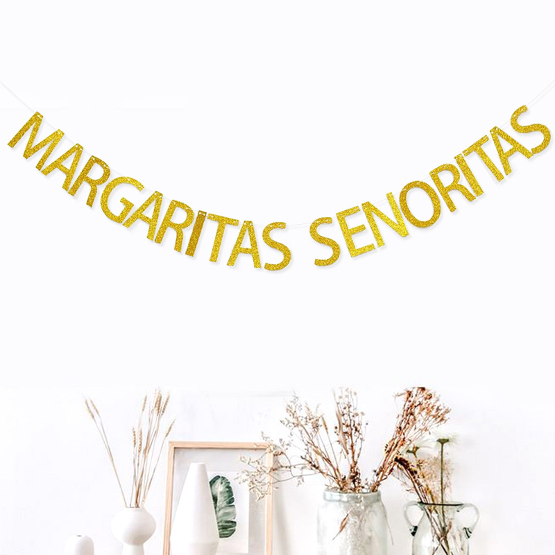 Fiesta de la boda banderas margaritas senoritas Garland atmósfera decoración suministros