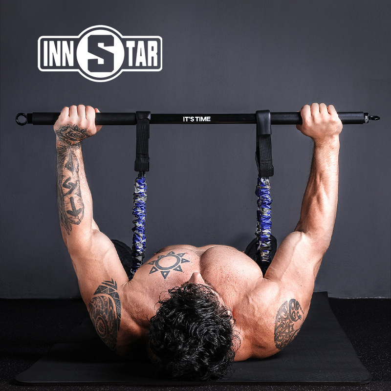 INNSTAR Bench Push Pull Device Breast Expander Bench Push Stretch Belt Push Chest Training Device Pectoral Muscle Training Fitness Equipment