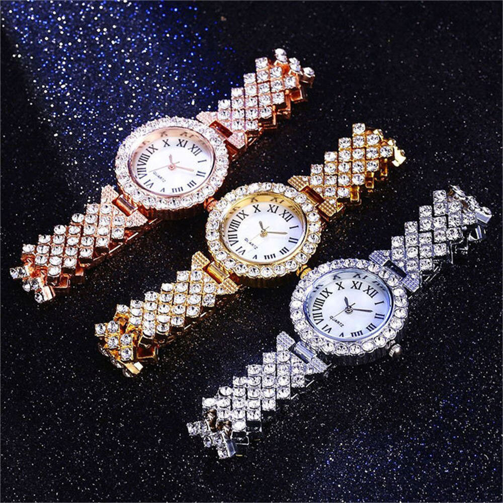 New Watch Fashion Trend Business Versatile Luxury Diamond Embedding Full Sky Star Elegant Quartz Watch Set with Diamond Embedding Hands_voghion.com