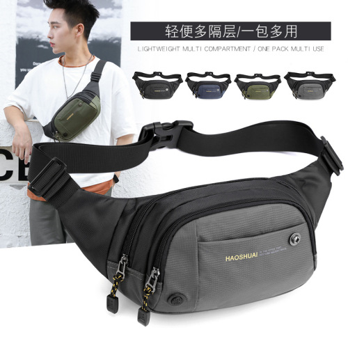 New outdoor sports waist bag multi-functional waterproof nylon cloth shoulder crossbody bag travel mountaineering running waist bag