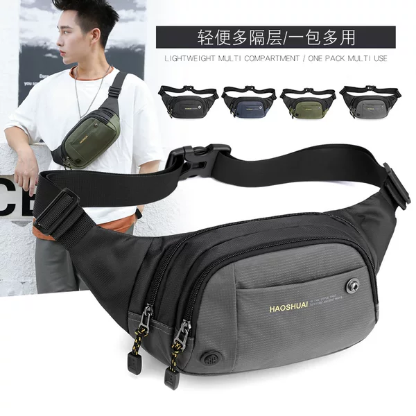 New Outdoor Sports Waist Bag Multifunctional Waterproof Nylon Cloth Shoulder Crossbody Bag Travel Mountaineering Running Waist Bag