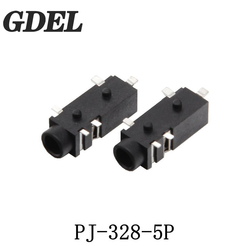 厂家供应PJ-328-5脚耐高温耳机插座铜脚多功能音频插座