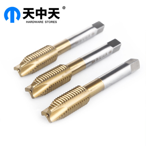 Zhongtian Machine Tap High Hardness Fully Ground Straight Slot Tap Titanium Coating Machine Tapping Hand M2-M12