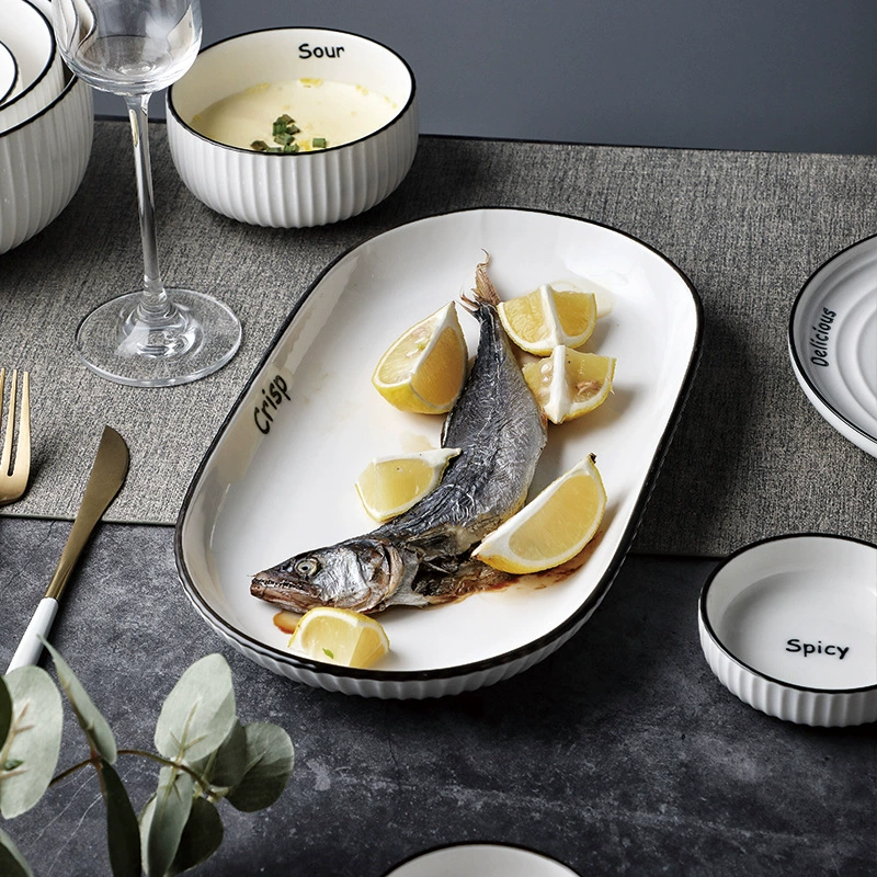 Ceramic Dinnerware Set (Brand) — Simple Elegant Home Tableware, Soup Bowl & Multi-Piece Kit