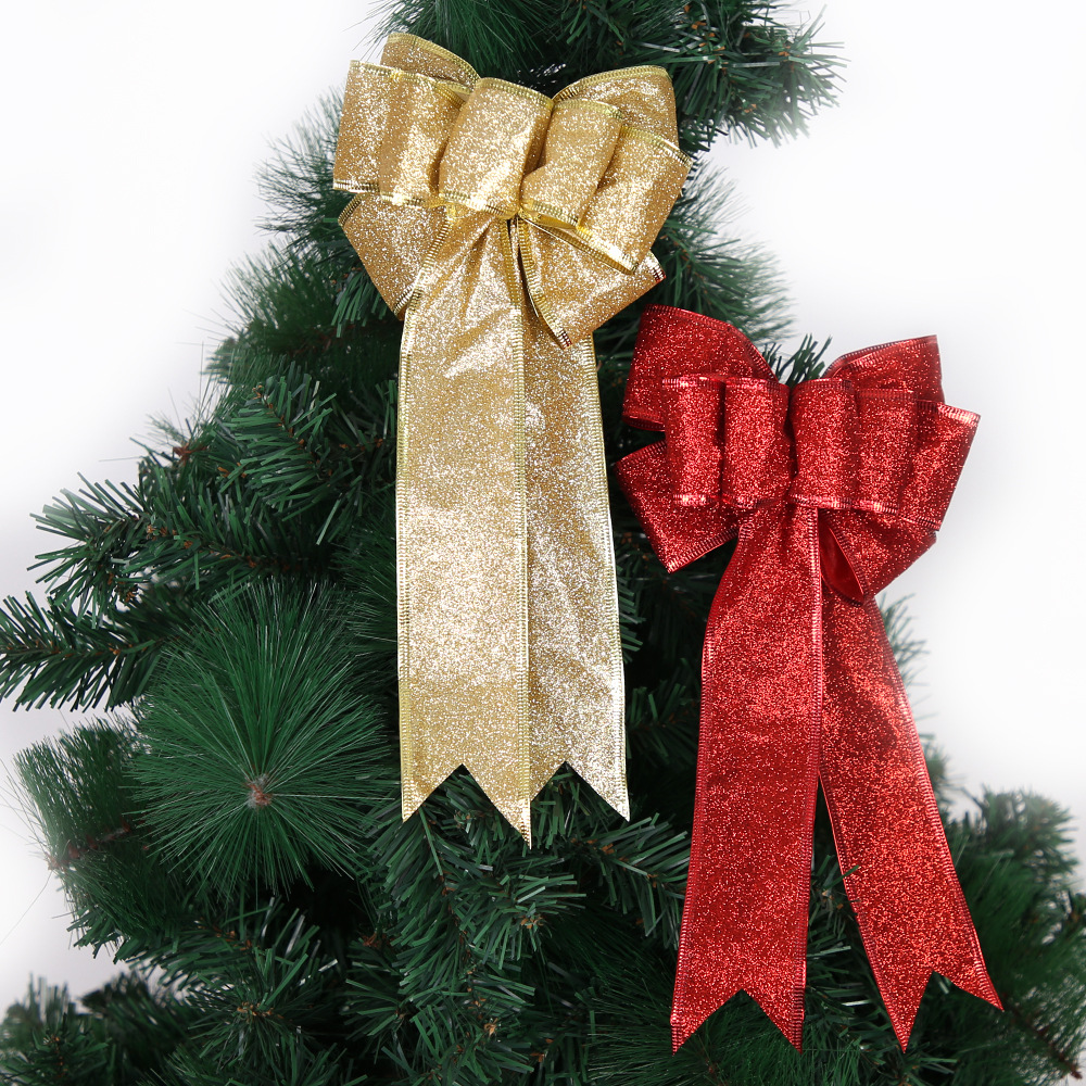 Cross-border nuevo oro rosa arco árbol de Navidad vestido de gran tamaño pequeño arco caja de regalo de embalaje decoración de Navidad
