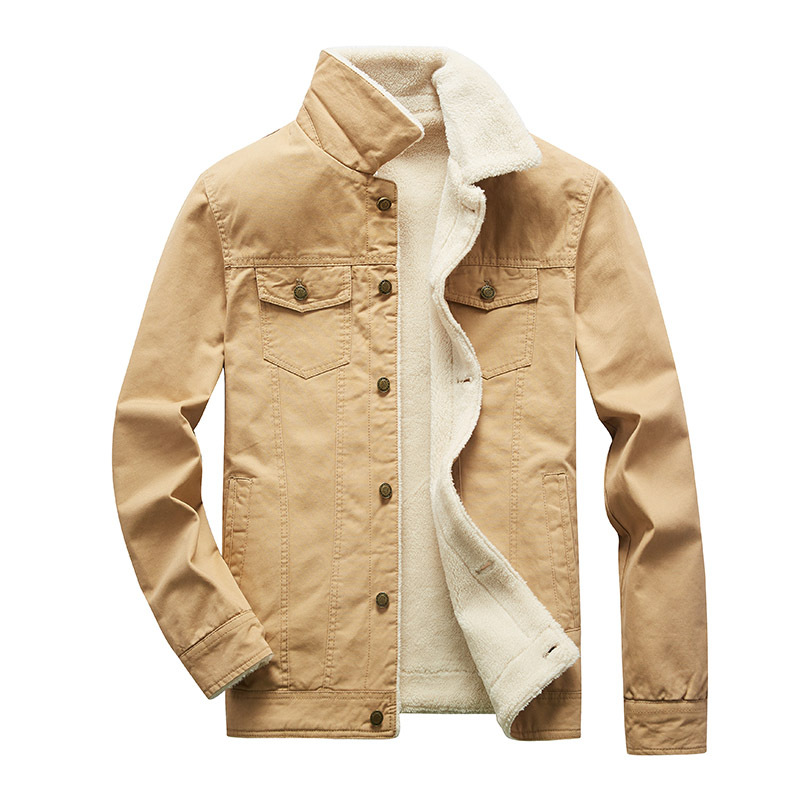 Vêtements de travail en laine d'agneau pur coton plus veste de vol décontractée version coréenne tendance de la mode masculine à la mode_voghion.com