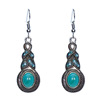 Turquoise earrings, retro ethnic set, boho style, simple and elegant design