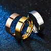 Ring stainless steel, fashionable accessory, light luxury style, simple and elegant design, 6mm, European style, wholesale