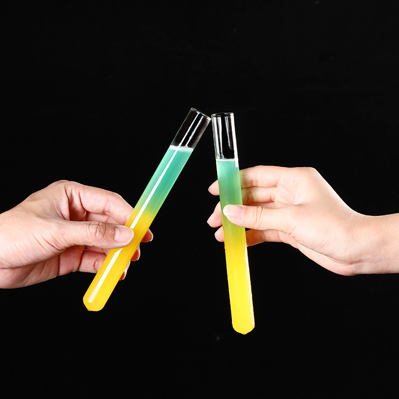Tubo de ensayo de vidrio curling tubo de ensayo bar KTV cóctel espíritus tubo de ensayo rollo de copa de vino boca flanger tubo de ensayo engrosado