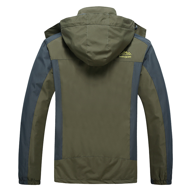 Comercio exterior más tamaño de la chaqueta de los hombres de primavera y otoño delgada a prueba de viento impermeable extra gordo montañismo al aire libre pesca montañismo ropa chaqueta