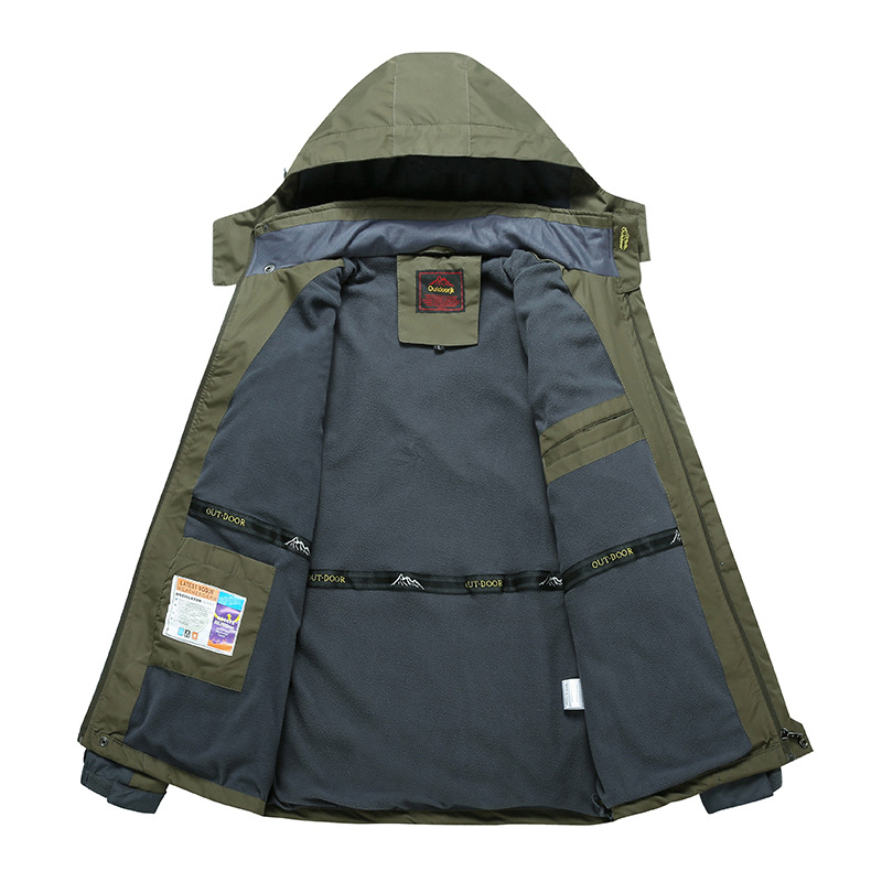 Comercio exterior más tamaño de la chaqueta de los hombres de primavera y otoño delgada a prueba de viento impermeable extra gordo montañismo al aire libre pesca montañismo ropa chaqueta
