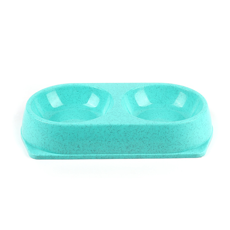 Directo de fábrica nuevo tazón doble para mascotas PP de color sólido redondo un tazón de doble uso tazón de comida para gatos Cuenca del perro suministros para mascotas