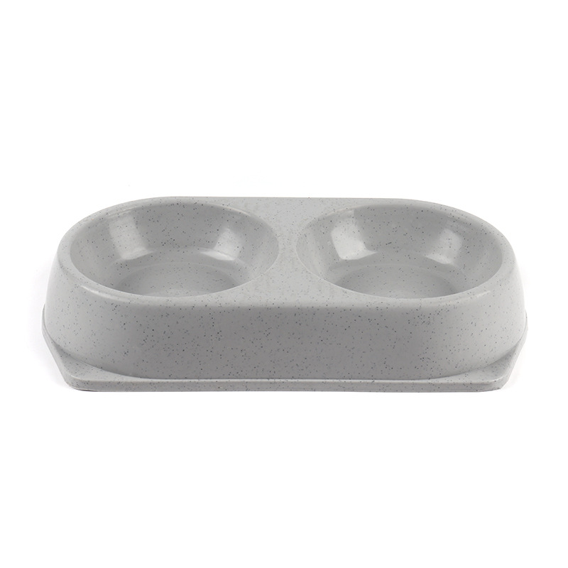 Directo de fábrica nuevo tazón doble para mascotas PP de color sólido redondo un tazón de doble uso tazón de comida para gatos Cuenca del perro suministros para mascotas