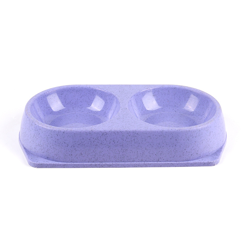 Directo de fábrica nuevo tazón doble para mascotas PP de color sólido redondo un tazón de doble uso tazón de comida para gatos Cuenca del perro suministros para mascotas