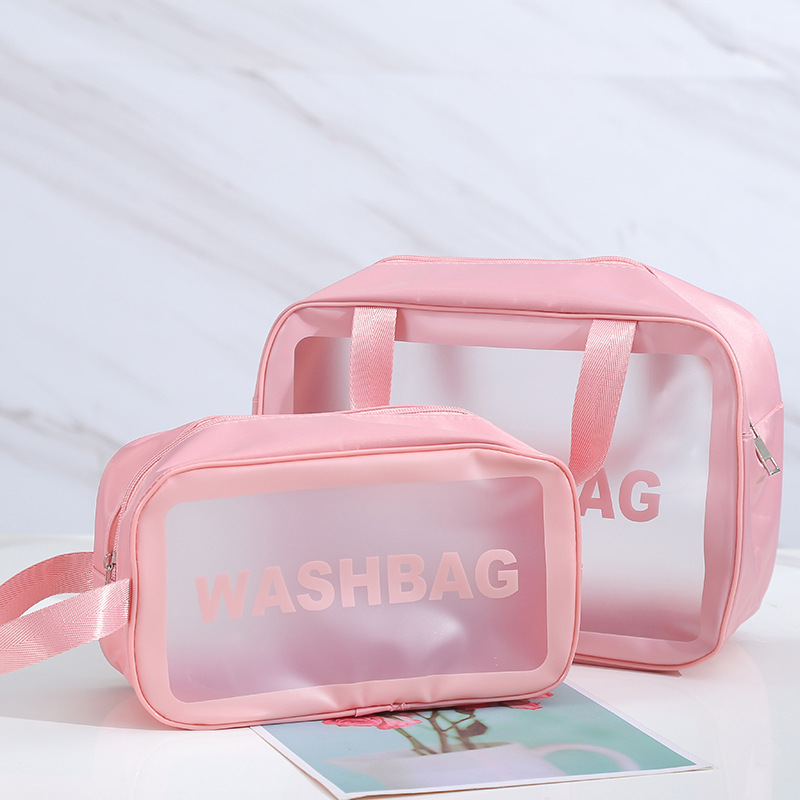 Nuevo simple moderno esmerilado lavado bolsa cuidado de la piel lavado bolsa de gran capacidad portátil de viaje bolsa de almacenamiento