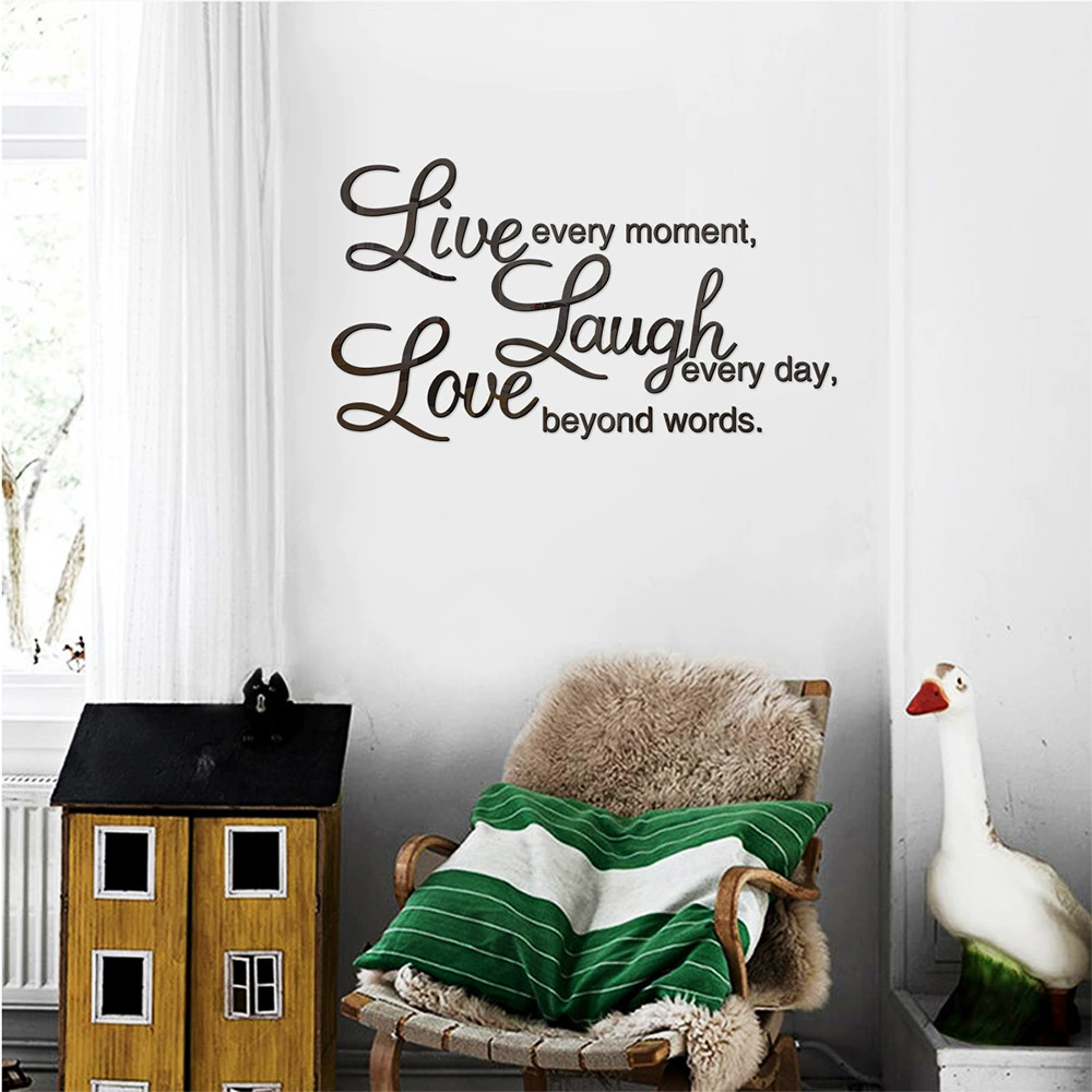 Shiqi LIVE LOVE Акриловые индивидуальные декоративные креативные настенные наклейки Английские пословицы Искусство Трехмерные Фоновые наклейки