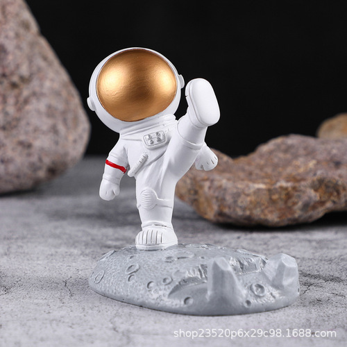 Creative astronaut mobile phone holder desktop ornaments gifts student astronaut model decorations resin crafts