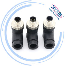 现场可接线母头连接器弯角型 4芯5芯 螺钉接线柱连塑料外壳