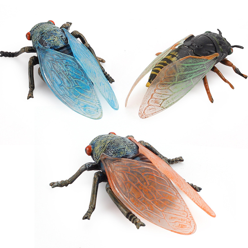 Transfronterizo nuevos niños simulación insecto modelo animal juguete gateando cigarra conoce la decoración creativa