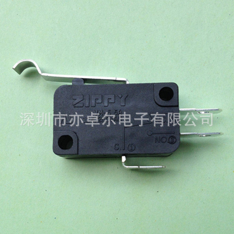 台湾新巨ZIPPY原装正品微动开关,微动开关VM-05S-04D0-Z带弯柄