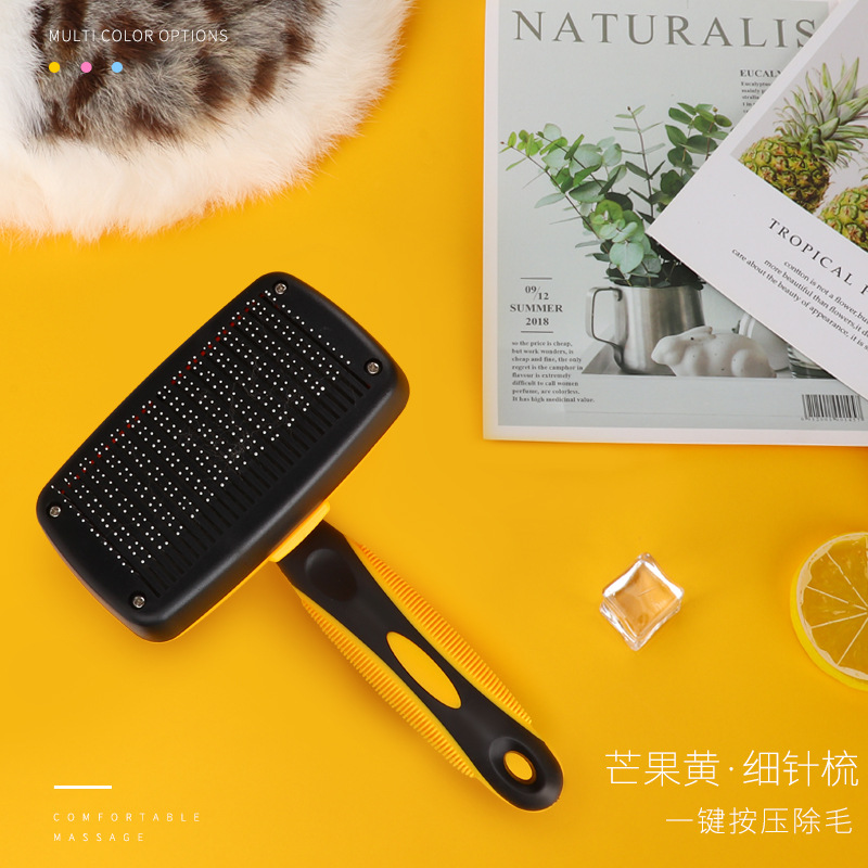 1 키 누르기 미끄럼 방지 핸들 스퀘어 가는 바늘 빗 [망고 옐로우]]