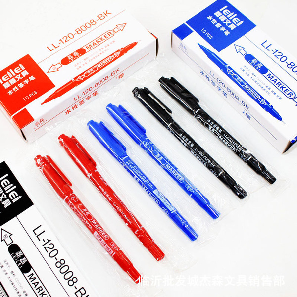 Small double number pen black