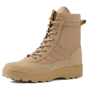 New Steel Toe Combat Boots Combat Boots Men's Land Combat Boots Men's Outdoor Boots Tactical Combat Training Anti-kick Anti-collision Labor Protection Women