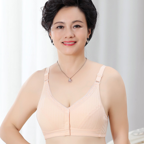 Middle-aged and elderly bras, vest-style new front buckle-free rims mother's underwear, nursing bras, summer and autumn maternity underwear
