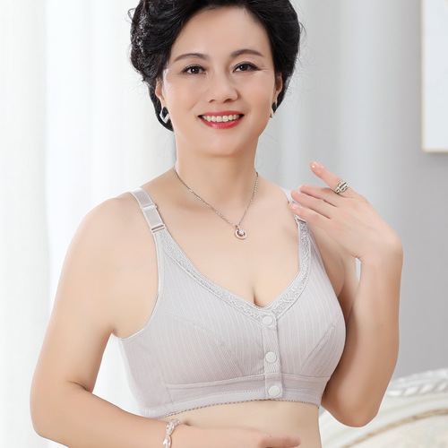 Middle-aged and elderly bras, vest-style new front buckle-free rims mother's underwear, nursing bras, summer and autumn maternity underwear