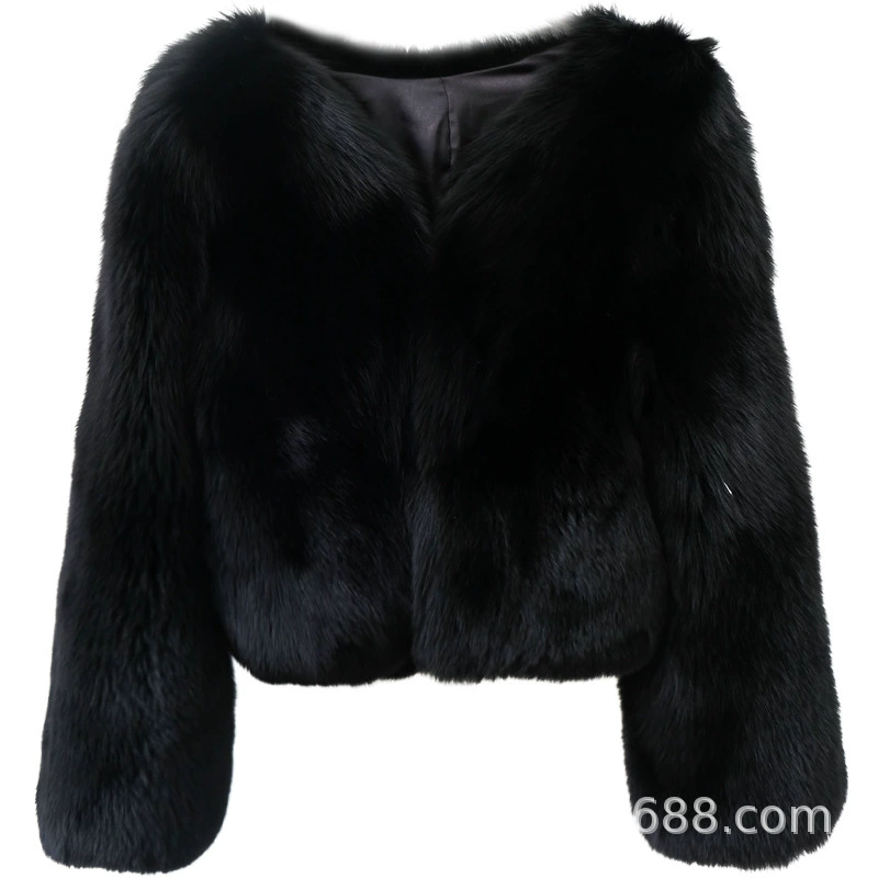 Keep warm jacket, long-sleeve, high waist, V-neckline