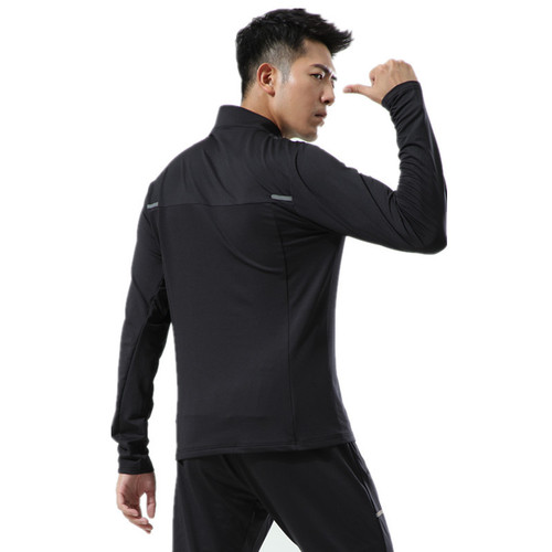 Men's Quick-Dry Long-Sleeve Exercise Set for Autumn/Winter, Breathable Running Top, Fitness, Children's Training, Group Purchase Uniform
