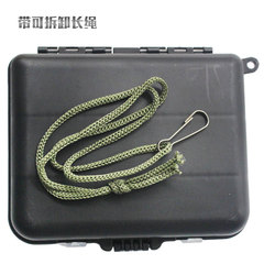 Black fishing box with rope Weihai fishing gear outdoor fishing gear wholesale Black accessory box with removable baffle