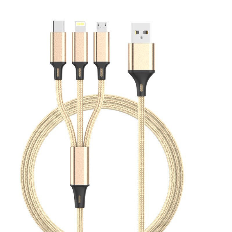 Suitable for Android Pingguo Type-C Interface Fast Charging Mobile Phone Charging Cable Flash Charging Multi-Purpose USB Charger