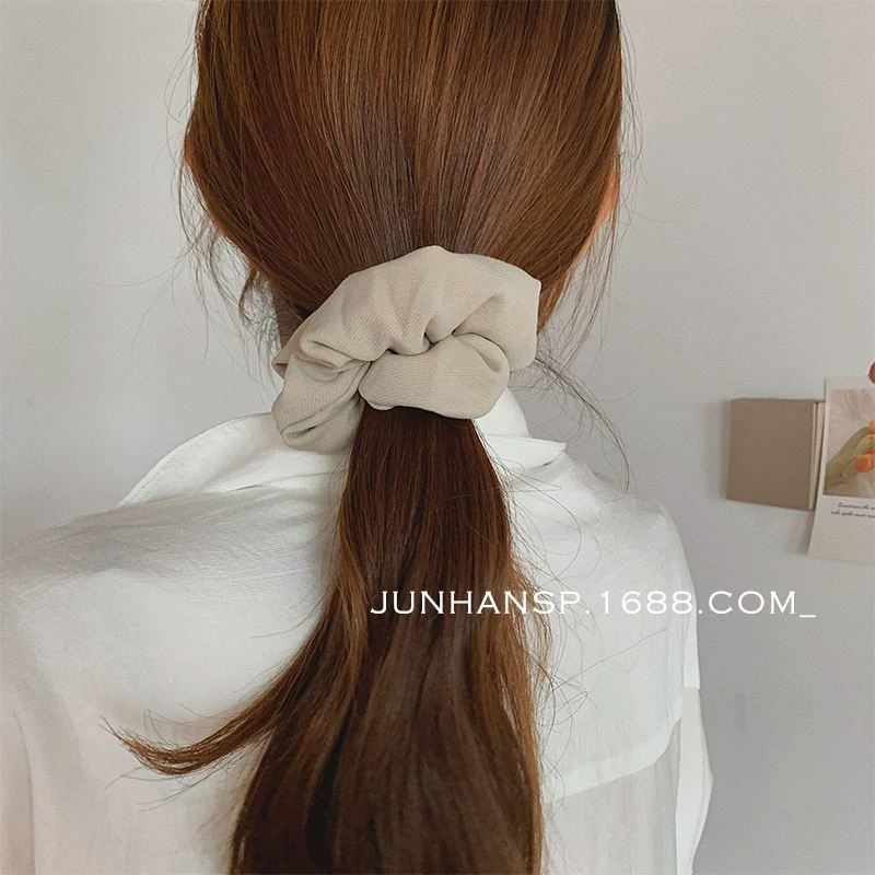 Стричьё для хвоста Hair Scrunchie, палитра молочно-авторская, французский стиль, мягкая резинка 5 см