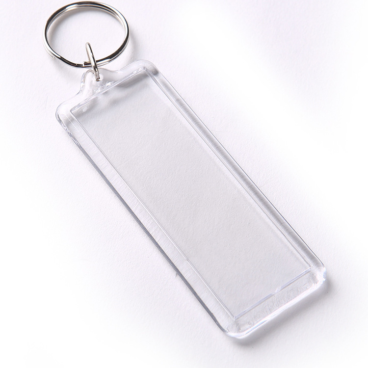 Creative Lost Tag Keychain DIY Blank Photo Double-Sided Photo Frame Acrylic Keychain Pendant in Stock