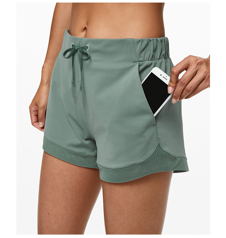 lululemon sports casual shorts hip lifting high elastic nude yoga pants quick-drying fitness running mesh pants