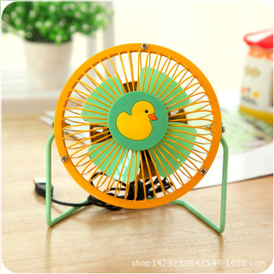 6-inch metal iron USB mini fan 4-inch desktop cartoon animal aluminum blade student office cute fan