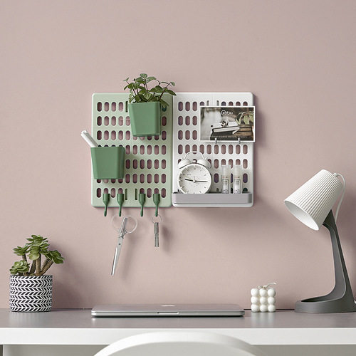 No punching household hole board wall dormitory kitchen bathroom wall storage rack shelf wall hanging storage hook rack