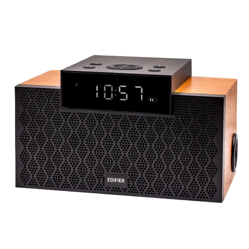 Edifier M260 Wireless Bluetooth Speaker Smart Alarm Clock Home Wooden High-Quality Sound Heavy Bass Small Stereo