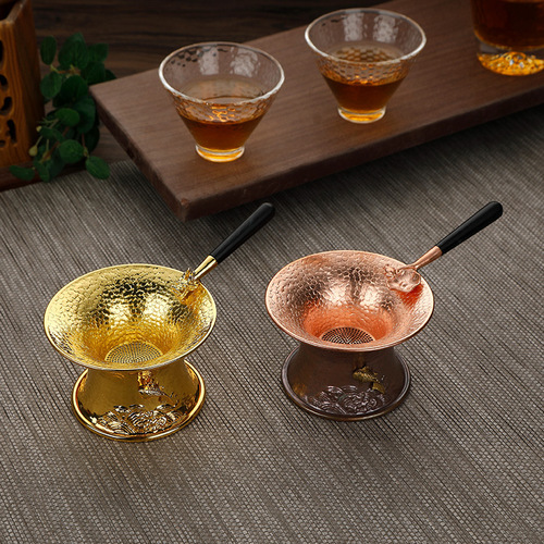 Tea Ceremony Copper Tea Strainer Set Copper Tea Filter Creative Handmade Tea Filter Kung Fu Tea Set Accessories Tea Strainer